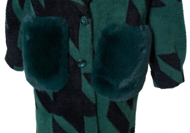 Dámský oboustranný kabát s kapsami zelený