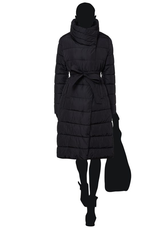 Dámská zimní bunda s vázáním černá