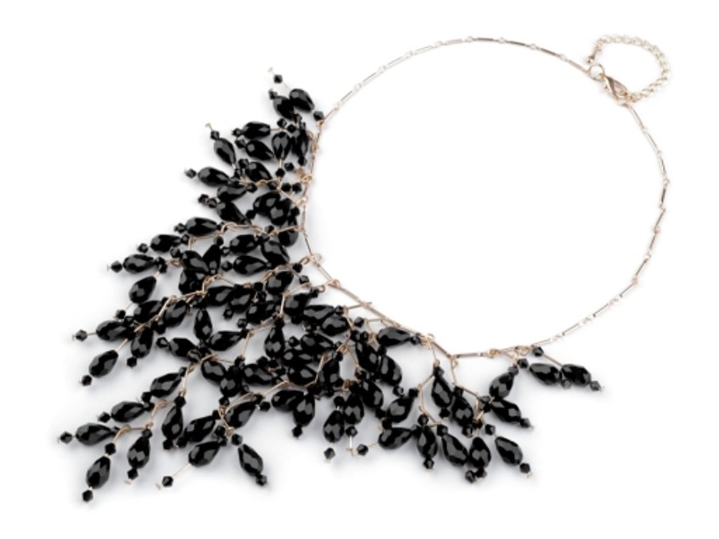 Kovový náhrdelník s broušenými korálky