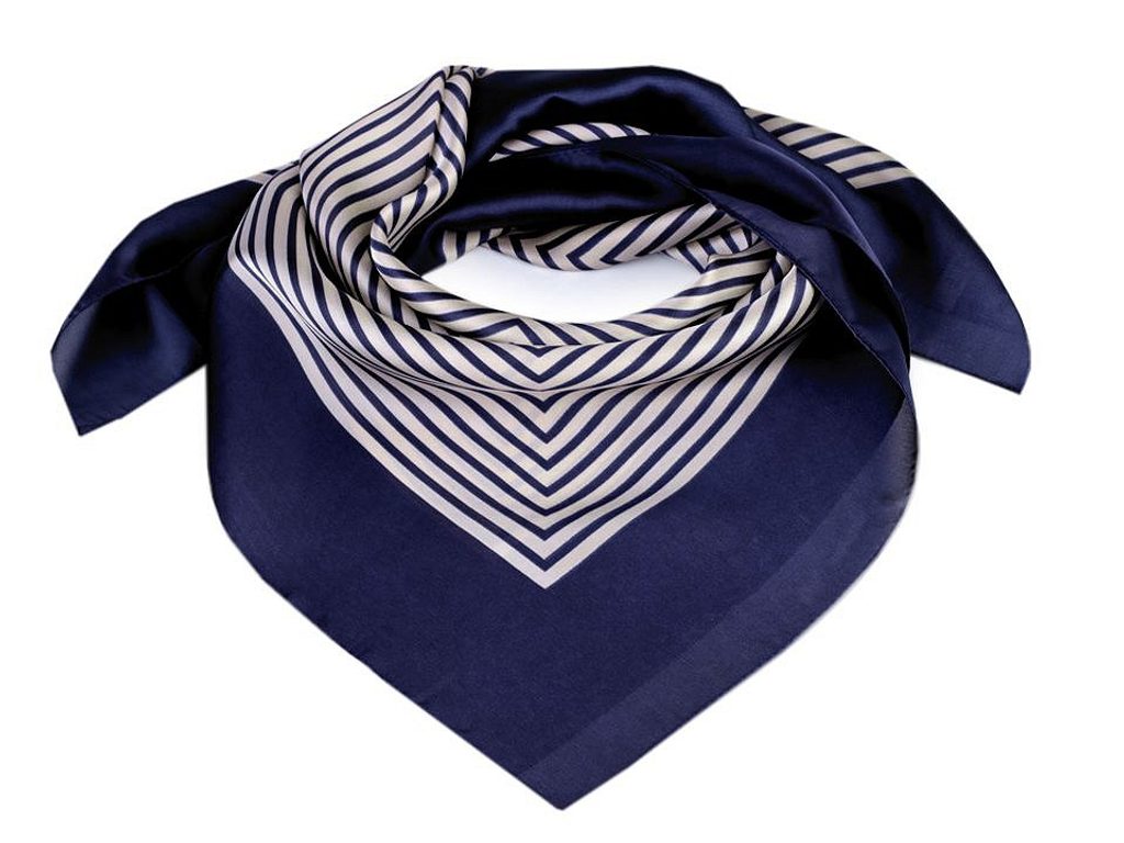 Saténový šátek s jemným proužkem 70x70 cm | 229 Kč | Zopito.cz