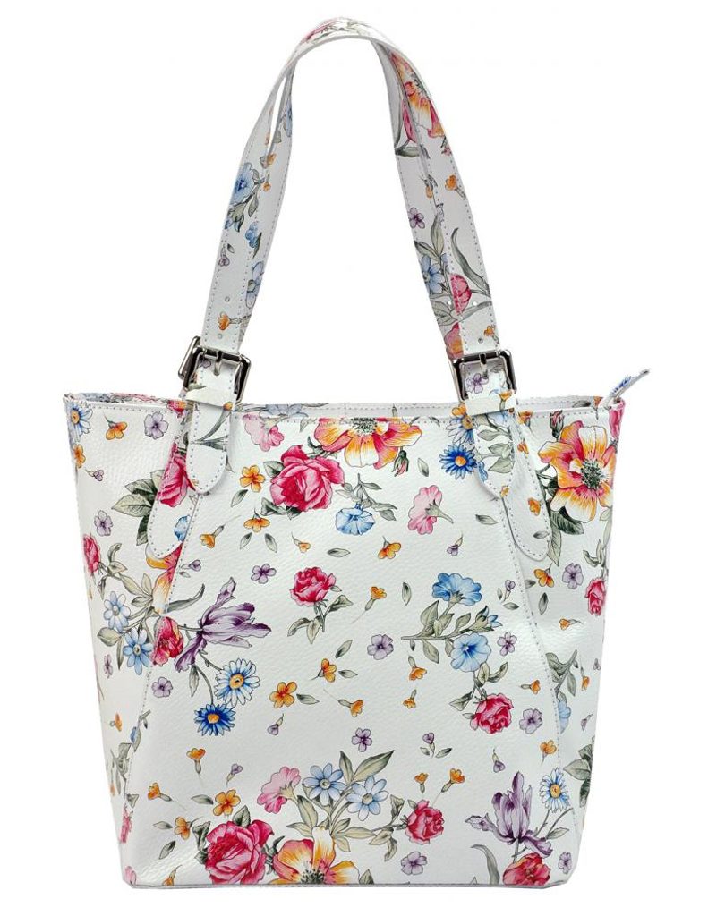bílé kožené kabelky s potiskem květin, květinové kabelky - - msk-doma.com