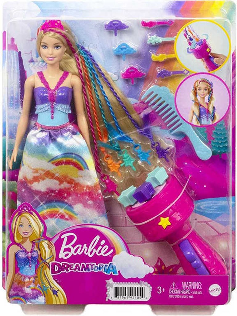 MATTEL BRB Panenka Barbie princezna s barevnými vlasy s nástrojem a doplňky  | 1 289 Kč | Zopito.cz