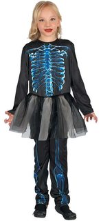 Karnevalový kostým Šaty kostra vel.M (120-130 cm) 5-9 let