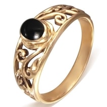 Bronzový prsten s onyxem th-bzr009