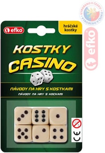 Hra kostky hrací kasino keramické slonová kost set 6ks na kartě