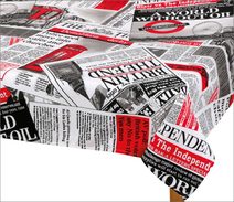 Ubrus EMA - 140x200 cm noviny červené