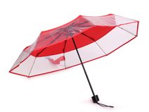 Dámský skládací deštník s transparentním lemem