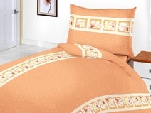Povlečení bavlna do postýlky Medvědí pohádka oranžová 90x130, 45x60 cm