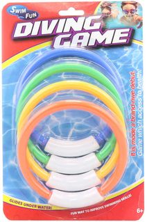 Kroužky barevné do vody na potápění set 4ks na kartě plast
