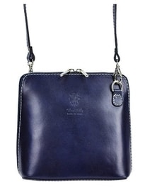 Kožená malá dámská crossbody kabelka tmavá modrá KK-1702