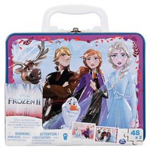 Puzzle v plechovém kufříku Frozen 2 - Ledové království 2 x 48 dílků