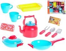 Set kuchyňský 13ks dětské barevné nádobí plast v krabici