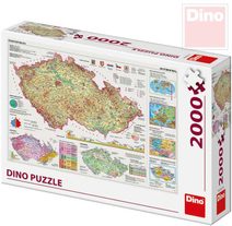 Puzzle 2000 dílků Mapa České Republiky 97x69cm skládačka v krabici
