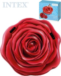 Lehátko nafukovací Rudá růže 137x132cm matrace s úchyty na vodu 58783