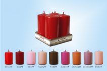 Adventní svíčky válec 50x100mm 4 ks červené odstíny