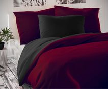 Saténové povlečení LUXURY COLLECTION 140x200, 70x90cm vínové / černé