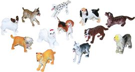 Psi různé rasy plastové figurky 4-5cm set 12ks v sáčku