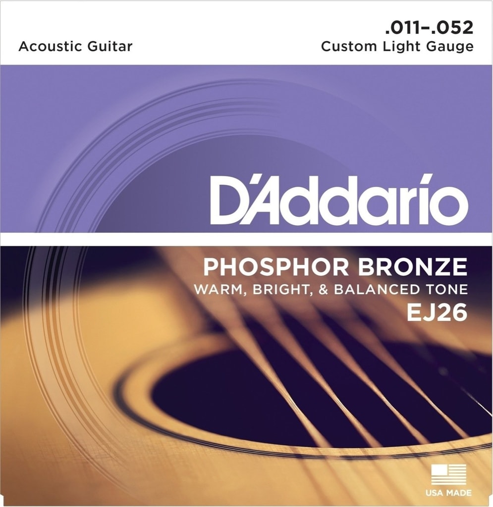 Rockster Music - D´Addario EJ26 Phosphor Bronze Acoustic Light .011-.052  struny na akustickou kytaru - D´Addario - Akustické - Kytarové struny,  Kytary - Inspirace vaší hudbou