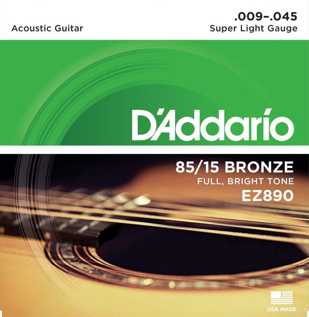 Rockster Music - D'Addario EZ890 85/15 BRONZE STRUNY SUPER LIGHT 9/45 -  struny na akustickou kytaru - D´Addario - Akustické - Kytarové struny,  Kytary - Inspirace vaší hudbou