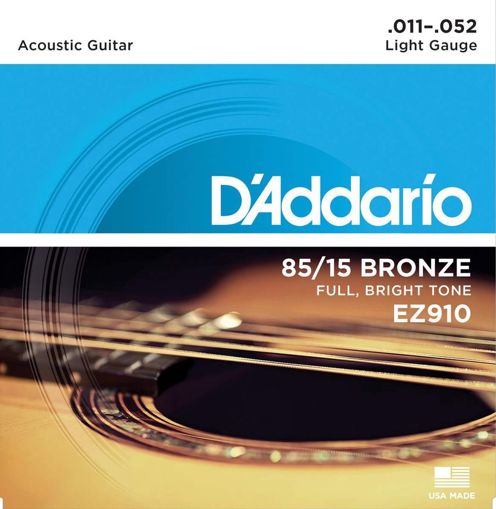 Rockster Music - D´Addario EZ910 85/15 Bronze Great American Acoustic Light  .011-.052 struny na akustickou kytaru - D´Addario - Akustické - Kytarové  struny, Kytary - Inspirace vaší hudbou