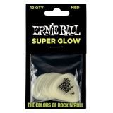 9225 Ernie Ball Super Glow Medium 0.72mm Cellulose Pick -  svítící, medium, celuloidové trsátko - 12ks