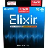 Elixir Nanoweb - Light - 3-Pack / .010 - .046 / - struny na elektrickou kytaru - 3ks
