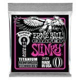 3123 Ernie Ball Coated Electric Titanium RPS Super Slinky .009 - .042 - " potažené " struny na elektrickou kytaru - 1ks