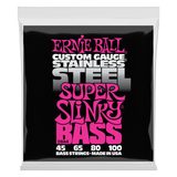 2844 Ernie Ball Stainless Steel Super Slinky Bass .045 - .100 - struny na basovou kytaru