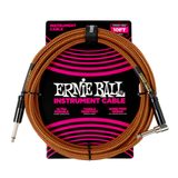 6470 Ernie Ball Braided Instrument Cable - Rovný / Zahnutý Jack - 10ft / 3m - Pumpkin Pie - nástrojový kabel - 1ks