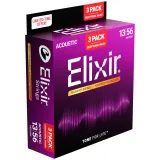 Elixir Nanoweb - Phosphor Bronze- Medium - 3-Pack / .013 - .056 / - struny na akustickou kytaru - 3ks