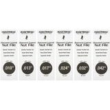MusicNomad MN667 Electric Guitar Diamond Coated Nut File Set Super Light Strings 6pc w/metal case - sada pilníků na elektrickou kytaru 6ks