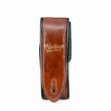 Heritage USA - Premium Leather Guitar Strap - Brown - kožený pás - 1ks