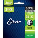 Elixir Optiweb Light  3-Pack Set / 9 - 42 / - " potažené " struny na elektrickou kytaru - 3ks