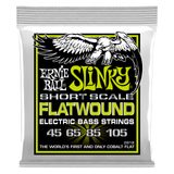 2818 Ernie Ball Regular Slinky Flatwound Short Scale Electric Bass Strings 45-105 Gauge - hlazené struny na basovou kytaru - 1ks