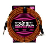 6471 Ernie Ball Braided Instrument Cable - Rovný / Zahnutý Jack - 18ft / 5.4m - Pumpkin Pie - nástrojový kabel - 1ks