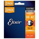 Elixir Nanoweb Super Light 3-Pack  / 9 - 42 / - " potažené " struny na elektrickou kytaru - 3ks