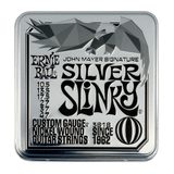 3818 Ernie Ball John Mayer Silver Slinky Nickel Wound Electric Guitar Strings 3 Pack Tin 10.5 - 47 + luxusní limitovaná kovová krabička - struny na elektrickou kytaru - 3ks