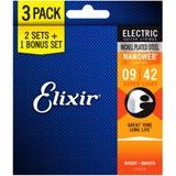 Elixir Nanoweb Super Light 3-Pack Set /9-42/ - struny na elektrickou kytaru - 3ks