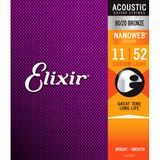 Elixir Acoustic 80/20 Bronze Nanoweb Custom Light / 11 - 52 / - " potažené " struny na akustickou kytaru