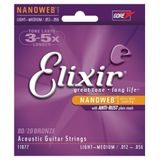 Elixir Acoustic Nanoweb 80/20 Bronze Light-Medium /12 - 56/ - struny na akustickou kytaru