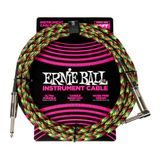 6481 Ernie Ball Braided Instrument Cable Straight/Angle 10ft - Good Vibrations - nástrojový kabel - 3.05 m - 1ks