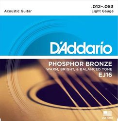 Rockster Music - D´Addario EJ16 Phosphor Bronze Acoustic Light .012-.053 - struny  na akustickou kytaru - D´Addario - Akustické - Kytarové struny, Kytary -  Inspirace vaší hudbou