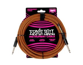 6469 Ernie Ball Braided Instrument Cable - Rovný / Rovný Jack - 18ft / 5.4m - Pumpkin Pie - nástrojový kabel - 1ks