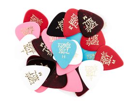 9201 Ernie Ball Mixed Thickness & Assorted Color Cellulose Picks - trsátka - 144ks