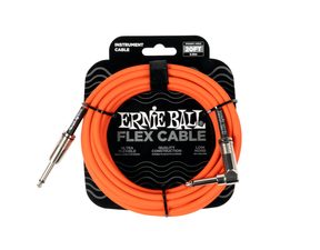 6467 Ernie Ball Flex Cable - rovný / úhlový jack - 20ft / 6m - Orange - nástrojový kabel - 1ks