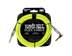 6465 Ernie Ball Flex Cable - rovný/úhlový 10ft / 3m - Green - nástrojový kabel - 1ks