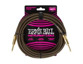 6432 Ernie Ball Braided Instrument Cable Straight/Straight 18ft - Pay Dirt - " opletený " nástrojový kabel - 5.5m - 1ks