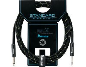 Ibanez SI10 - BG Series (Standard) Guitar Instrument Cable - Black / Green - 3.05 m - nástrojový " opletený " kabel - 1ks