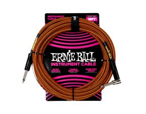 6471 Ernie Ball Braided Instrument Cable - Rovný / Zahnutý Jack - 18ft / 5.4m - Pumpkin Pie - nástrojový kabel - 1ks