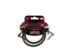 6406 Ernie Ball 24" Flat Ribbon Stereo Patch Cable Black 2 Pack - set propojovacích stereo kabelů 60.96cm - 2ks